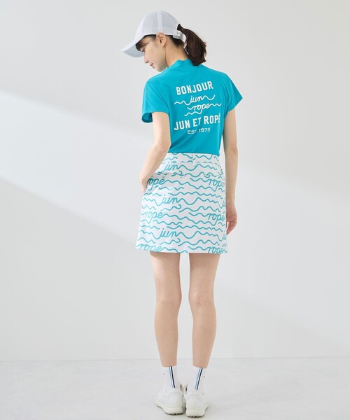 JUN&ROPE'(ジュンアンドロペ)の「ウェーブグラフィックプルオーバー/UV・吸水速乾・接触冷感(Tシャツ/カットソー・レディース・ターコイズブルー/ブラック/ホワイト・S/XL/M/L)」の6枚目の写真