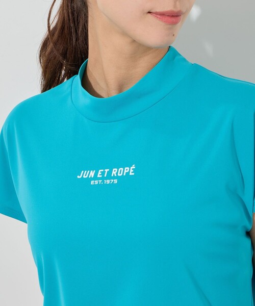 JUN&ROPE'(ジュンアンドロペ)の「ウェーブグラフィックプルオーバー/UV・吸水速乾・接触冷感(Tシャツ/カットソー・レディース・ターコイズブルー/ブラック/ホワイト・S/XL/M/L)」の8枚目の写真