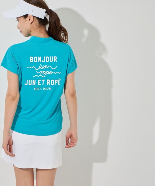 JUN&ROPE'(ジュンアンドロペ)の「ウェーブグラフィックプルオーバー/UV・吸水速乾・接触冷感(Tシャツ/カットソー・レディース・ターコイズブルー/ブラック/ホワイト・S/XL/M/L)」の10枚目の写真