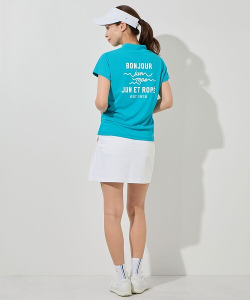JUN&ROPE'(ジュンアンドロペ)の「ウェーブグラフィックプルオーバー/UV・吸水速乾・接触冷感(Tシャツ/カットソー・レディース・ターコイズブルー/ブラック/ホワイト・S/XL/M/L)」の12枚目の写真