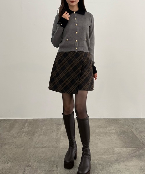 CENEA(セネア)の「ウールライクチェックスカパン(スカート・レディース・ブラウン/チャコール/ネイビー・LARGE/MEDIUM/SMALL)」の9枚目の写真