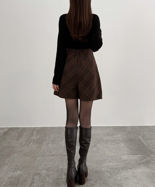 CENEA(セネア)の「ウールライクチェックスカパン(スカート・レディース・ブラウン/チャコール/ネイビー・LARGE/MEDIUM/SMALL)」の13枚目の写真