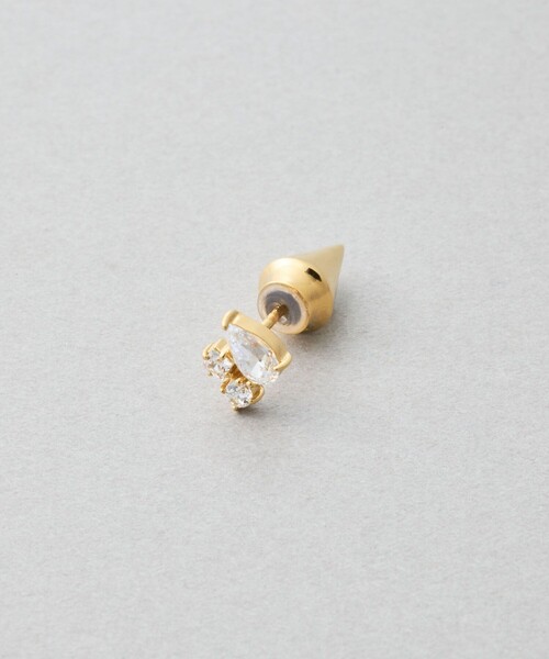 Jouete（ジュエッテ）の「[バックキャッチピアス] ジルコニア スタッズ（ピアス（片耳用）・レディース・イエローゴールド/プラチナム・FREE）」の2枚目の写真