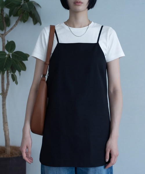 STYLE DELI(スタイルデリ)の「【BLK001】ツイルバックオープンキャミ(キャミソール・レディース・グレー/ブラック・FREE)」の1枚目の写真