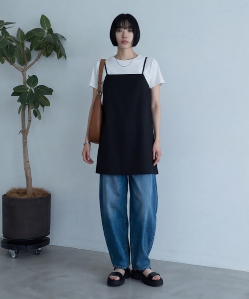 STYLE DELI(スタイルデリ)の「【BLK001】ツイルバックオープンキャミ(キャミソール・レディース・グレー/ブラック・FREE)」の10枚目の写真