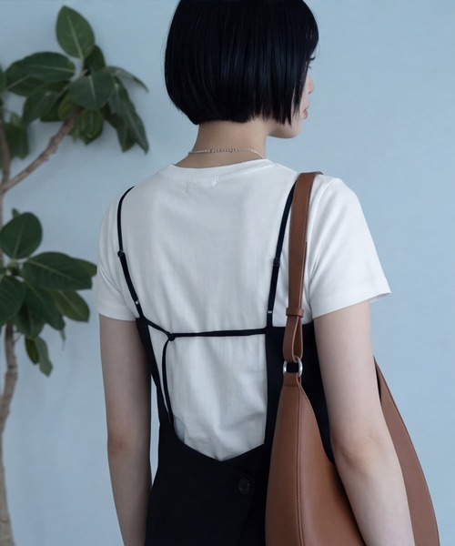 STYLE DELI(スタイルデリ)の「【BLK001】ツイルバックオープンキャミ(キャミソール・レディース・グレー/ブラック・FREE)」の6枚目の写真