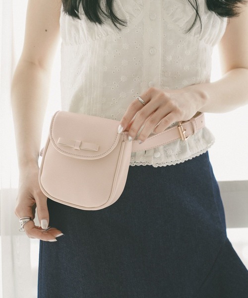 Heather（ヘザー）の「2WAYリボンミニBAG　703754（ショルダーバッグ・レディース・ブラック/アイボリー/ピンク・ONE SIZE）」の3枚目の写真
