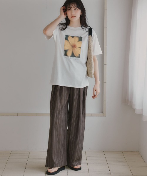 slattgir(スラットジール)の「高身長 プリントTシャツ(トールサイズ)Essenave(Tシャツ/カットソー・レディース・ホワイト系1/ホワイト系2・TM/TL/TLL/T3L)」の7枚目の写真