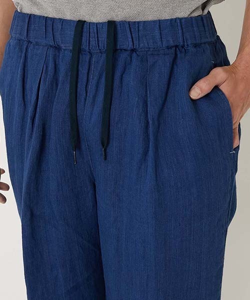 BLUE BLUE(ブルーブルー)の「ハイカウントインディゴリネン ツイルイージーパンツ(スラックス・メンズ・インディゴブルー・M/S/L)」の5枚目の写真