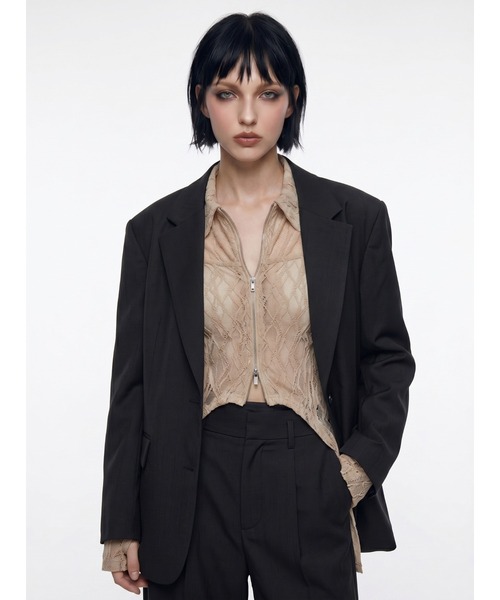 TAJEN:T】BACK OPEN TAILORED JACKET/バックオープンテーラード