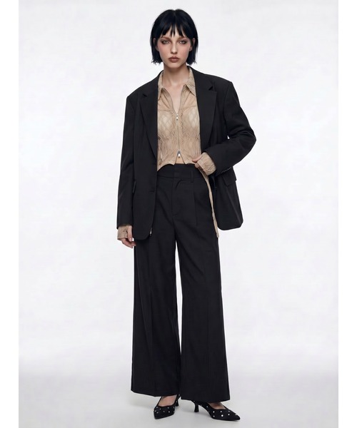 TAJEN:T(タジェント)の「【TAJEN:T】BACK OPEN TAILORED JACKET/バックオープンテーラードジャケット(テーラードジャケット・レディース・ブラック/グレー・2/1)」の11枚目の写真