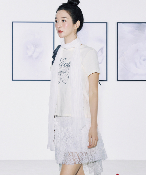 NICK&NICOLE（ニックアンドニコール）の「NICOLE BUTTERFLY SLIM TOP_CREAM CHARCOAL（Tシャツ/カットソー・レディース・その他・FREE）」の6枚目の写真