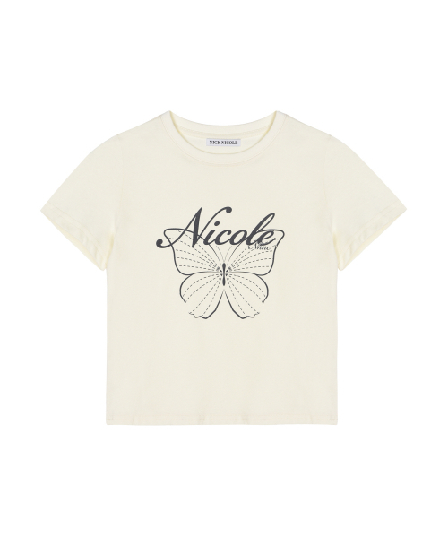 NICK&NICOLE（ニックアンドニコール）の「NICOLE BUTTERFLY SLIM TOP_CREAM CHARCOAL（Tシャツ/カットソー・レディース・その他・FREE）」の3枚目の写真