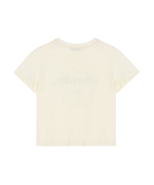NICK&NICOLE（ニックアンドニコール）の「NICOLE BUTTERFLY SLIM TOP_CREAM CHARCOAL（Tシャツ/カットソー・レディース・その他・FREE）」の2枚目の写真