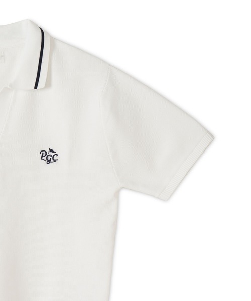 Pacific GOLF CLUB(パシフィックゴルフクラブ)の「KNIT SKIPPER POLO S/S(ポロシャツ・レディース・ネイビー/ホワイト・S/M/L)」の4枚目の写真