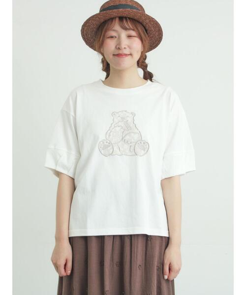 Samansa Mos2（サマンサ モスモス）の「【メルヘン×Samansa Mos2】レース貼りTシャツ（Tシャツ/カットソー・レディース・チャコールグレー/ブルー/オフホワイト・F）」の21枚目の写真