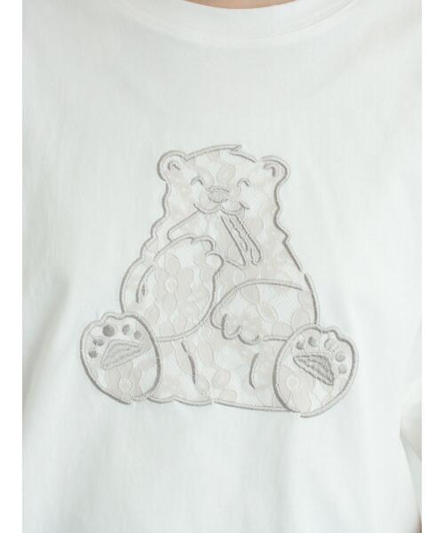 Samansa Mos2（サマンサ モスモス）の「【メルヘン×Samansa Mos2】レース貼りTシャツ（Tシャツ/カットソー・レディース・チャコールグレー/ブルー/オフホワイト・F）」の13枚目の写真