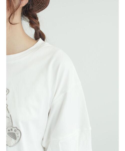 Samansa Mos2（サマンサ モスモス）の「【メルヘン×Samansa Mos2】レース貼りTシャツ（Tシャツ/カットソー・レディース・チャコールグレー/ブルー/オフホワイト・F）」の16枚目の写真