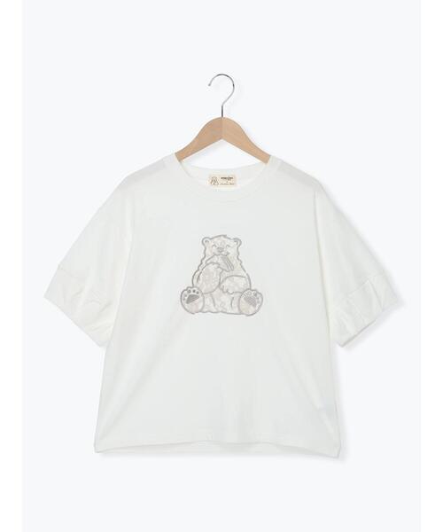 Samansa Mos2（サマンサ モスモス）の「【メルヘン×Samansa Mos2】レース貼りTシャツ（Tシャツ/カットソー・レディース・チャコールグレー/ブルー/オフホワイト・F）」の7枚目の写真