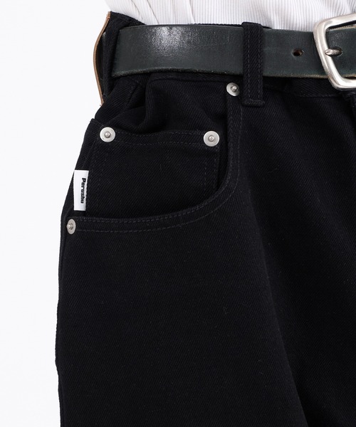 Perushu(ペルーシュ)の「VINTAGE WASHED BOOTSCUT DENIM/ヴィンテージ ウォッシュド ブーツカット デニム(デニムパンツ・メンズ・インディゴブルー/ブラック・LARGE/MEDIUM/SMALL)」の10枚目の写真