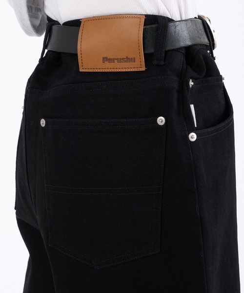 Perushu(ペルーシュ)の「VINTAGE WASHED BOOTSCUT DENIM/ヴィンテージ ウォッシュド ブーツカット デニム(デニムパンツ・メンズ・インディゴブルー/ブラック・LARGE/MEDIUM/SMALL)」の11枚目の写真