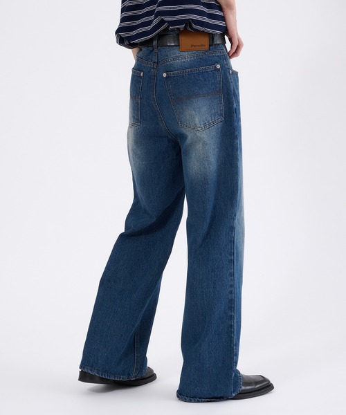 Perushu(ペルーシュ)の「VINTAGE WASHED BOOTSCUT DENIM/ヴィンテージ ウォッシュド ブーツカット デニム(デニムパンツ・メンズ・インディゴブルー/ブラック・LARGE/MEDIUM/SMALL)」の20枚目の写真