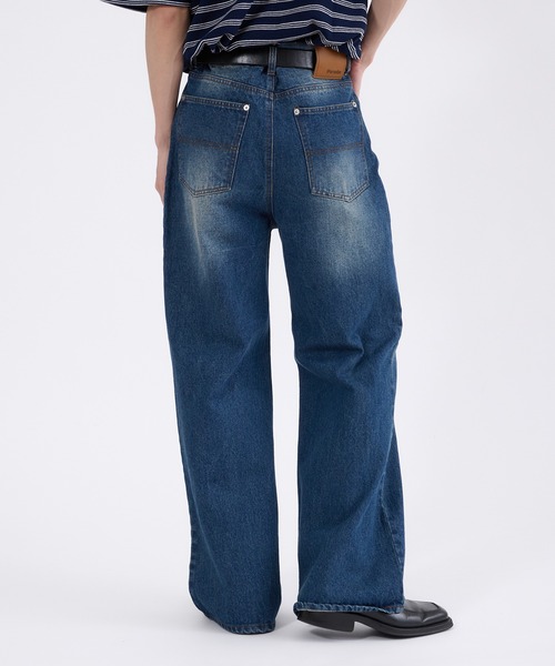 Perushu(ペルーシュ)の「VINTAGE WASHED BOOTSCUT DENIM/ヴィンテージ ウォッシュド ブーツカット デニム(デニムパンツ・メンズ・インディゴブルー/ブラック・LARGE/MEDIUM/SMALL)」の18枚目の写真