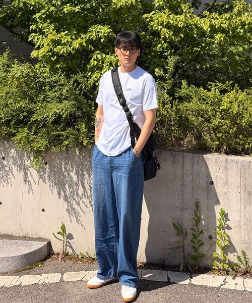 GCLIP(ジクリップ)の「ブルーバンディングリネンライクセミワイドデニムパンツ(デニムパンツ・メンズ・ブルー・LARGE/X-LARGE)」の9枚目の写真