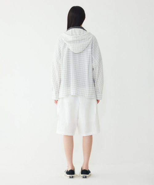 STUDIO TOMBOY(スタジオトムボーイ)の「ディタッチャブルフードパーカー チェックシャツ _ホワイト_9106221210(シャツ/ブラウス・レディース・ホワイト・OS)」の3枚目の写真