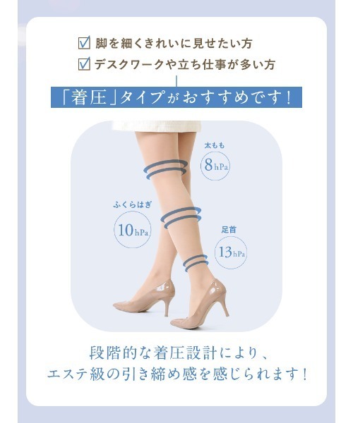 tutuanna（チュチュアンナ）の「[感動のストッキング・着圧]引き締め感エステ級伝線しにくいストッキング（タイツ/ストッキング・レディース・ベージュ系その他3/ベージュ系その他5/ベージュ系その他2/ブラック/ベージュ系その他4・S-M/M-L/L-XL）」の12枚目の写真
