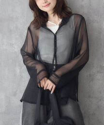 シースルー」に該当するシャツ/ブラウス（ブラック/黒色系