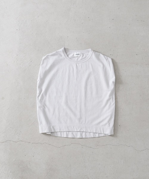 quadro（クオドロ）の「甘撚りスーパーインレイ ノースリーブ（Tシャツ/カットソー・レディース・オフホワイト/ライトグレー/ネイビー/グレー・FREE）」の16枚目の写真