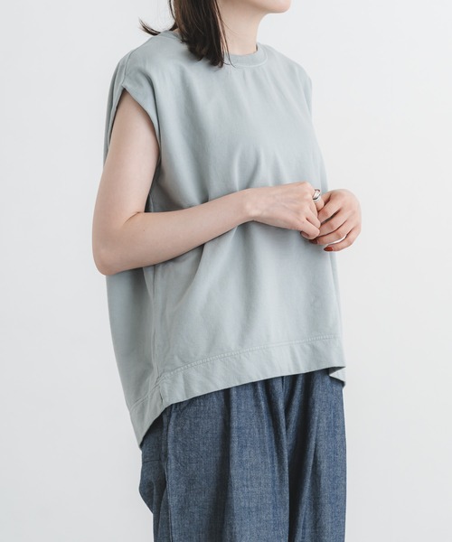quadro（クオドロ）の「甘撚りスーパーインレイ ノースリーブ（Tシャツ/カットソー・レディース・オフホワイト/ライトグレー/ネイビー/グレー・FREE）」の7枚目の写真