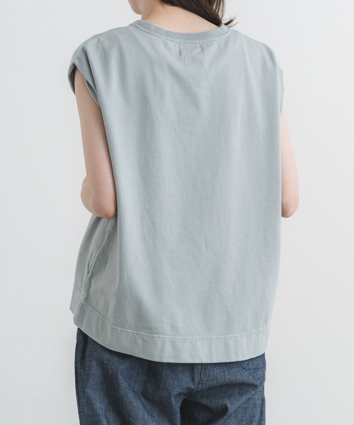quadro（クオドロ）の「甘撚りスーパーインレイ ノースリーブ（Tシャツ/カットソー・レディース・オフホワイト/ライトグレー/ネイビー/グレー・FREE）」の8枚目の写真