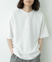 ワッフルヘンリーネックTシャツ