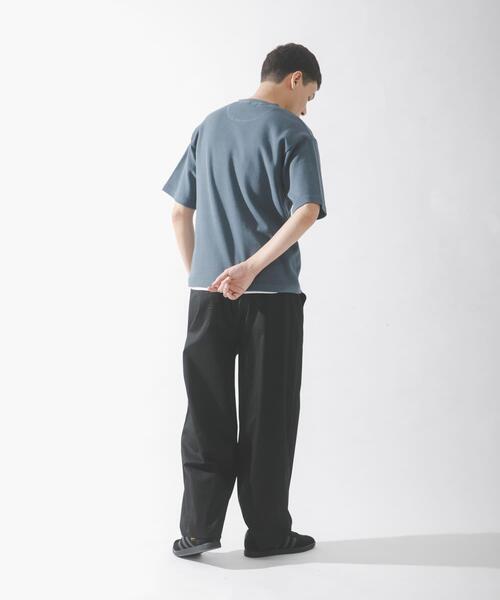 URBAN RESEARCH Sonny Label(アーバンリサーチサニーレーベル)の「ワッフルヘンリーネックTシャツ(Tシャツ/カットソー・メンズ・チャコールグレー/ブルー系その他/ホワイト・MEDIUM/LARGE)」の9枚目の写真