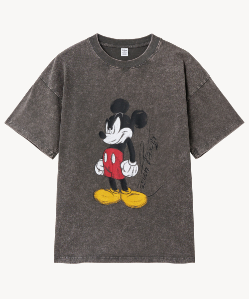 VTWO(ブイツー)の「ヴィンテージウォッシングファイター_ミッキー_ Tシャツ (GRAY)(Tシャツ/カットソー・レディース・その他・LARGE/MEDIUM)」の1枚目の写真