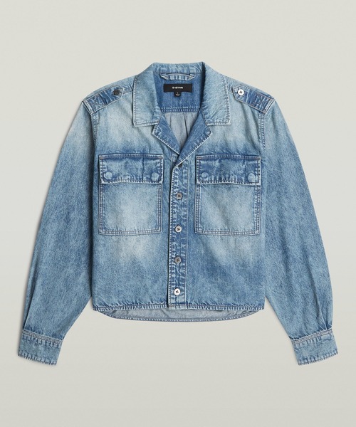G-STAR(ジースター)の「Boxy Relaxed 2-pocket Shirt/ボックスシルエットリラックス2ポケットデニムシャツ(シャツ/ブラウス・レディース・ライトインディゴブルー・SMALL/MEDIUM/X-SMALL)」の5枚目の写真