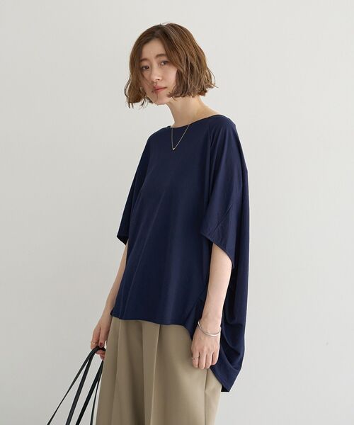 YECCA VECCA(イェッカヴェッカ)の「異素材切替バックデザインプルオーバー(Tシャツ/カットソー・レディース・ネイビー/オフホワイト/カーキ・FREE)」の16枚目の写真
