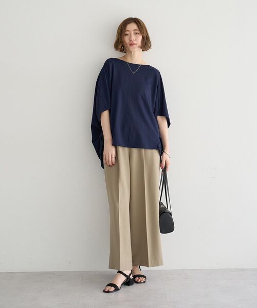 YECCA VECCA(イェッカヴェッカ)の「異素材切替バックデザインプルオーバー(Tシャツ/カットソー・レディース・ネイビー/オフホワイト/カーキ・FREE)」の19枚目の写真