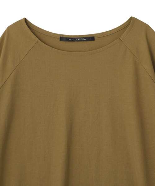 YECCA VECCA(イェッカヴェッカ)の「異素材切替バックデザインプルオーバー(Tシャツ/カットソー・レディース・ネイビー/オフホワイト/カーキ・FREE)」の4枚目の写真