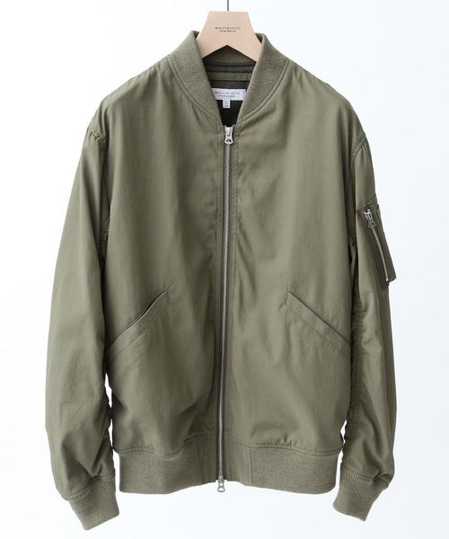 BEAUTY&YOUTH UNITED ARROWS（ビューティーアンドユースユナイテッドアローズ）の「BY ∴ コールドマーセ ギャバ MA-1◆（MA-1・メンズ・ネイビー/オリーブ/ナチュラル・LARGE/X-LARGE/MEDIUM/SMALL）」の14枚目の写真