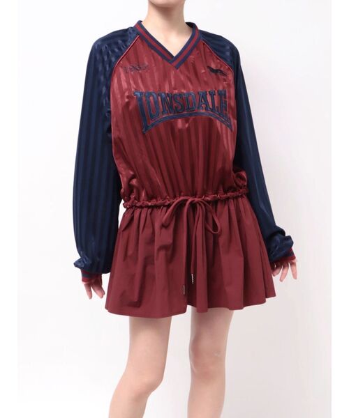 jouetie(ジュエティ)の「【LONSDALE×jouetie】Vネックチュニックワンピース(ワンピース・レディース・ボルドー/アイボリー/ブラック・FREE)」の19枚目の写真