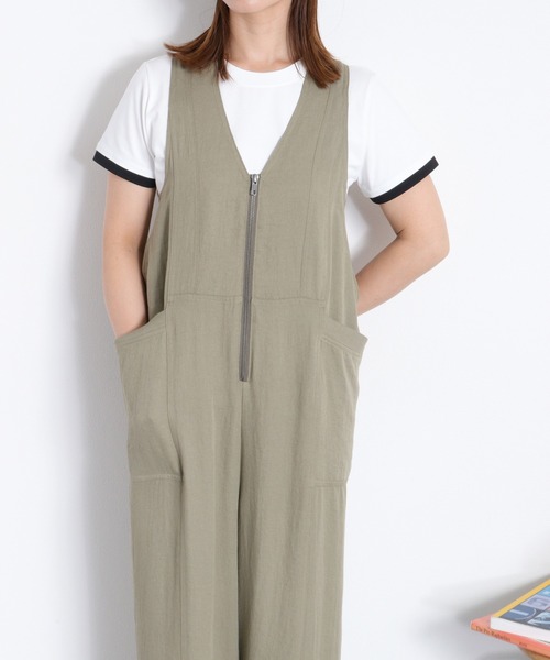 cepo(セポ)の「〈セットアップ対応〉LINENミックス サロペット(サロペット/オーバーオール・レディース・オリーブ/チャコール・M)」の13枚目の写真
