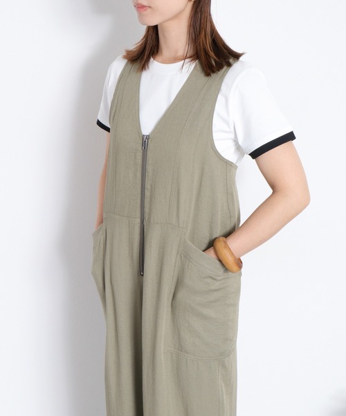 cepo(セポ)の「〈セットアップ対応〉LINENミックス サロペット(サロペット/オーバーオール・レディース・オリーブ/チャコール・M)」の14枚目の写真