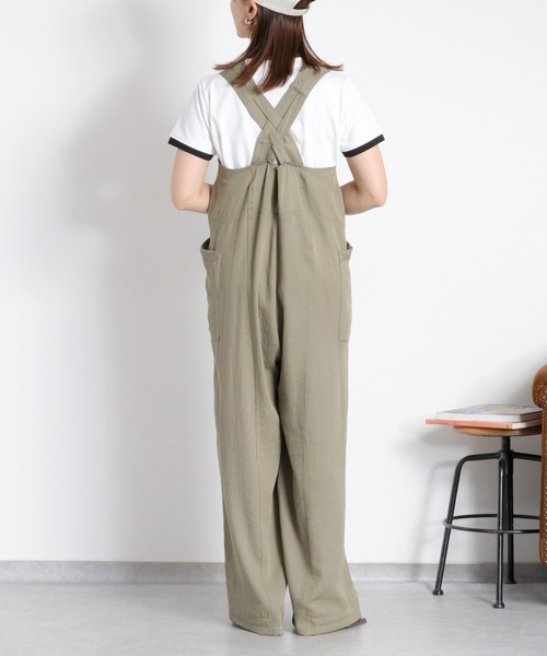 cepo(セポ)の「〈セットアップ対応〉LINENミックス サロペット(サロペット/オーバーオール・レディース・オリーブ/チャコール・M)」の8枚目の写真