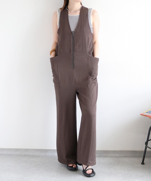 cepo(セポ)の「〈セットアップ対応〉LINENミックス サロペット(サロペット/オーバーオール・レディース・オリーブ/チャコール・M)」の22枚目の写真