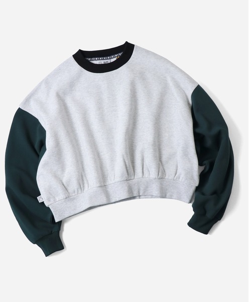 gym master（ジムマスター）の「12oz　ヘビー裏起毛スウェットボリュームスリーブクルーネック（スウェット・レディース・アッシュグレー/チャコールグレー/グリーン/グリーン系その他/グレー系その他/マスタード/ブラック・FREE）」の4枚目の写真