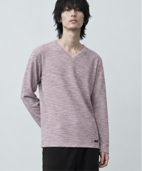 NO WAY(ノーウェイ)の「/Bd/スラブ編み Vネック長袖カットソー(Tシャツ/カットソー・メンズ・その他/グレー系/ブラック系/ワイン系・LARGE/MEDIUM)」の3枚目の写真