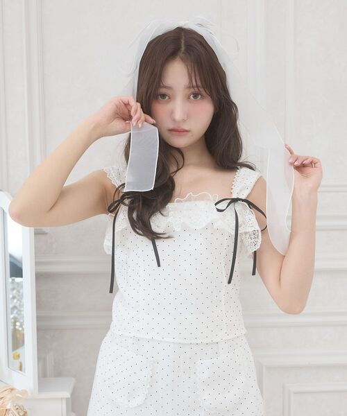 MAJESTIC LEGON（マジェスティックレゴン）の「2wayレースフリルビスチェ（その他トップス・レディース・ホワイト系その他/ブラック系その他・MEDIUM）」の7枚目の写真